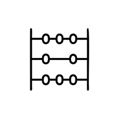 Poster - Abacus with three rows beads vertical lines on counting math