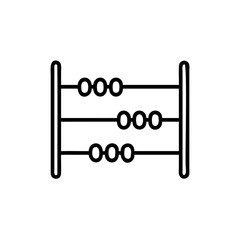 Poster - Outline abacus with three rows beads on a simple design counting math