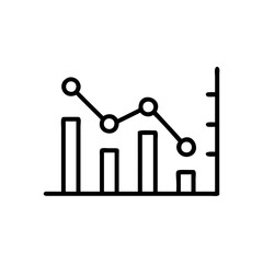 Poster - A bar graph line graph showing downward trend data chart business