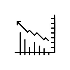 Poster - Handdrawn Graph Showing Decreasing Trend with Arrow Vertical Bars on chart business