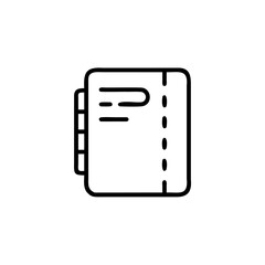 Poster - Handdrawn notebook icon with rounded corners dotted line on outline