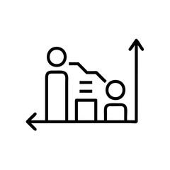 Poster - Graphic a business chart with people arrows indicating growth decline on finance