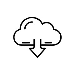 Poster - Cloud icon with downward arrow representing data download on symbol