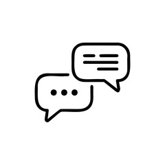 Poster - Outline speech bubbles icon with three dots horizontal lines on chat communication