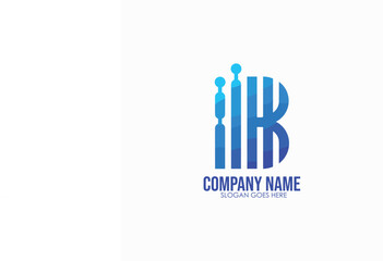Aufkleber - Geometric vertical bar logo in varying blue tones forming a modern