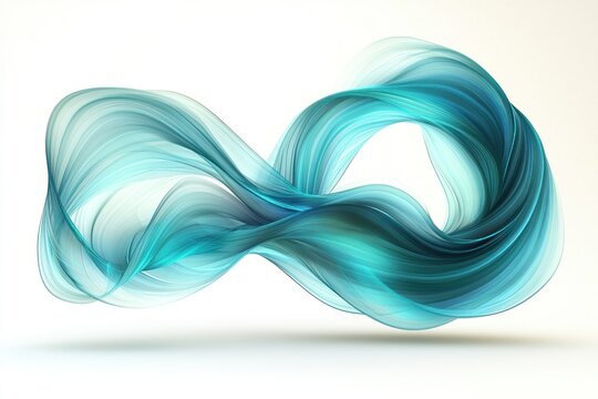 Abstract teal ribbon design