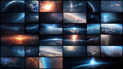 Wall Mural - Huge set of space scenes illustration, no logos, no brands