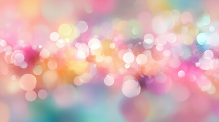 Poster - Blurred bokeh-style color background in soft pastel tones