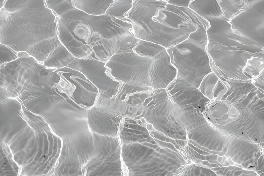 Abstract 3D rendered illustration of DNA and bubbles on a clear blue water surface with sunlit ripples, evoking the texture of an underwater ocean wave