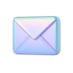 Poster - Holographic iridescent envelope icon isolated on transparent background