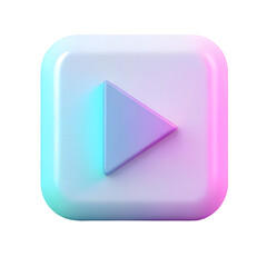 Poster - 3d rendered play button icon with soft gradient lighting isolated on transparent background