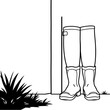© AKay - A pair of wellington boots by a back door