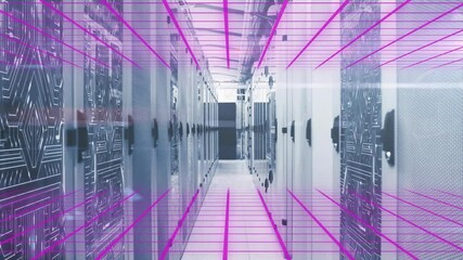 Poster - Upon grid activation, magenta overlay scanning corridor moving forward to visualize rack layout