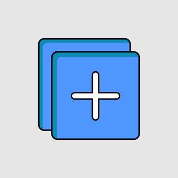 Plus icon. icon related to UI elements. suitable for graphic design, web site, app, user interfaces, printable etc. flat icon style. simple vector design editable