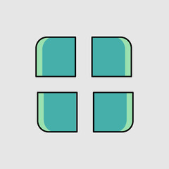 Fototapete - Menu icon. icon related to UI elements. suitable for graphic design, web site, app, user interfaces, printable etc. flat icon style. simple vector design editable
