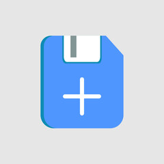 Fototapete - add file icon. icon related to UI elements. suitable for graphic design, web site, app, user interfaces, printable etc. flat icon style. simple vector design editableMobile