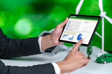 Poster - Spreadsheet document information financial startup concept. data and graphs in spreadsheet documents for online analysis project dashboard accounting digital brisk