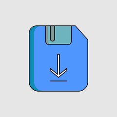 Fototapete - Download icon. icon related to UI elements. suitable for graphic design, web site, app, user interfaces, printable etc. flat icon style. simple vector design editable