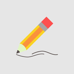 Fototapete - Pencil icon. icon related to UI elements. suitable for graphic design, web site, app, user interfaces, printable etc. flat icon style. simple vector design editable