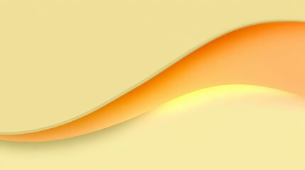 Aufkleber - Yellow wave with a light orange background. The wave is curved and has a slight ripple effect