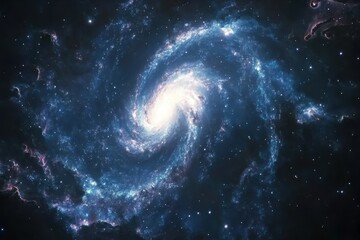 Wall Mural - whirlpool galaxy swirling with vibrant colors and cosmic elements in the vast expanse of space, 4k c