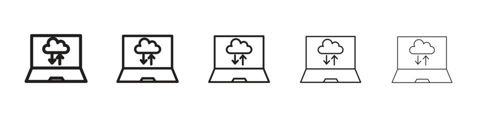 Cloud computing icon isolated silhouette on white background. Vector illustration.