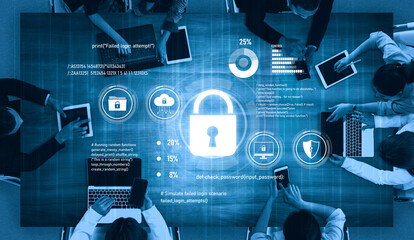 Poster - Cyber security protects against breaches, hacks, and network attacks using strong infrastructure and proactive digital defense strategies. Vouch