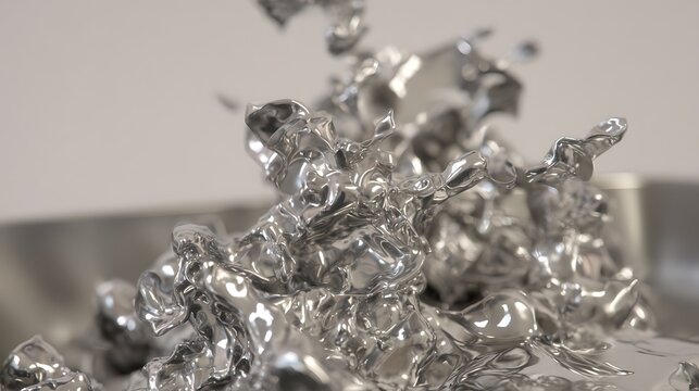 Molten metal splash in studio setting