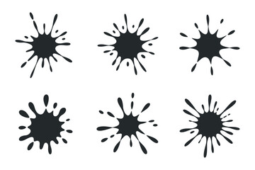 Poster - Six Different Ink Blot Designs on White Background