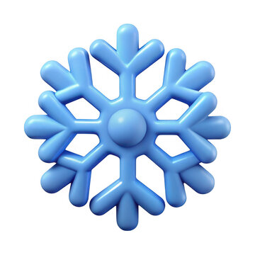 3d rendered blue snowflake isolated on transparent background