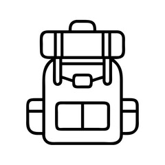 Poster - Backpack hiking camping gear vector illustration for outdoor adventure travel equipment and trekking 95