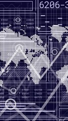 Poster - Animation of digital data processing over black background
