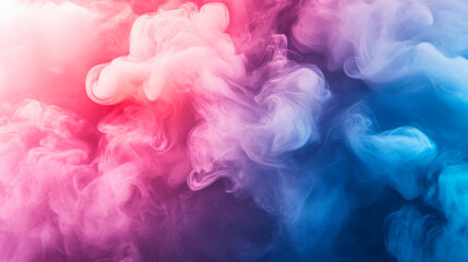 Aufkleber - Colorful smoke swirls create a vibrant abstract background in shades of pink and blue