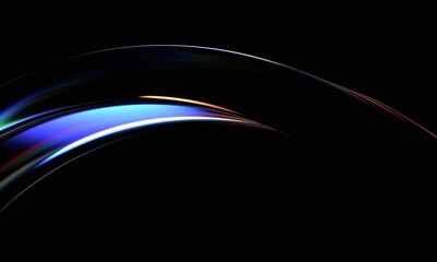 Poster - Abstract minimalist design, colorful glass shape, 3d render
