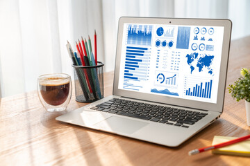 Poster - Business data dashboard provide modish business intelligence analytic for marketing strategy planning