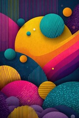 Poster - Vibrant Abstract Artwork Featuring Geometric Shapes and Gradient Textures