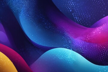 Poster - Abstract colorful gradient waves with dotted patterns in a dark background