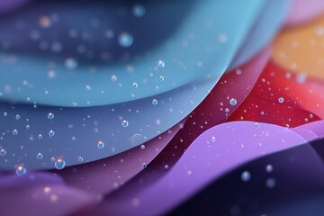 Poster - Abstract close-up of vibrant hues with water droplets
