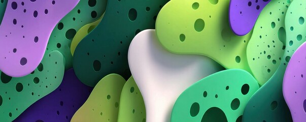 Poster - Colorful abstract pattern with organic shapes and vibrant gradients