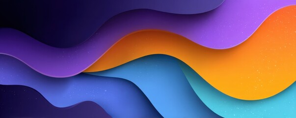 Poster - Abstract colorful waves in purple, blue, and orange gradient with textures