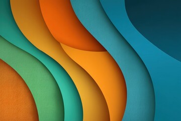 Poster - Colorful abstract composition with flowing curves and vibrant textures