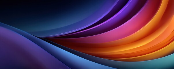 Poster - Abstract colorful curved layers creating a dynamic and vibrant visual effect