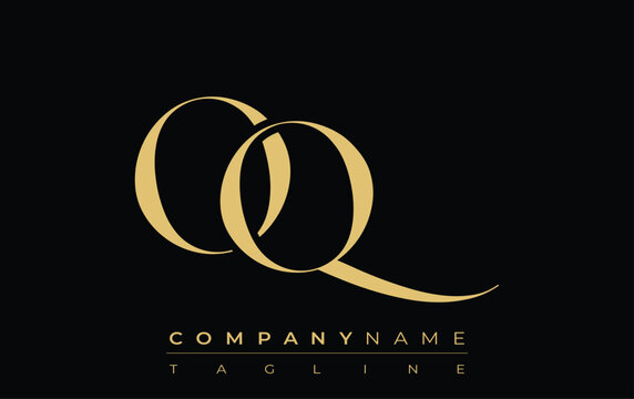 OQ Abstract Creative Jewelry Logo. A stylish logo featuring golden monogram initials in an elegant and modern typography, perfect for branding
