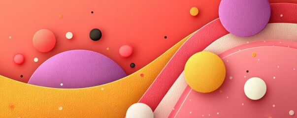 Poster - Colorful abstract artwork with textured patterns and circles for design inspiration