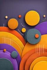 Poster - Abstract geometric modern design with vibrant layered shapes and bold colors