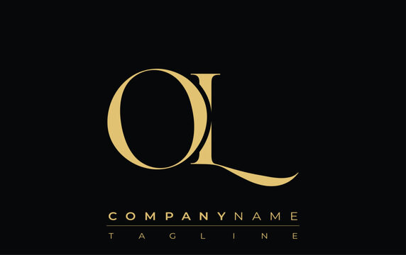 OL Abstract Creative Jewelry Logo. A stylish logo featuring golden monogram initials in an elegant and modern typography, perfect for branding