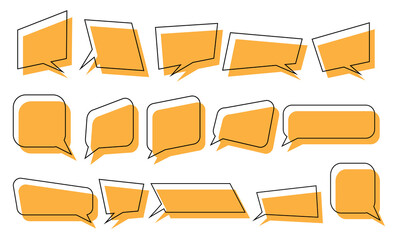 Aufkleber - Set of speech bubbles. Vector illustration. Set of yellow speech bubbles.