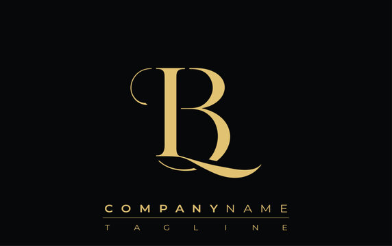 LB Abstract Creative Jewelry Logo. A stylish logo featuring golden monogram initials in an elegant and modern typography, perfect for branding