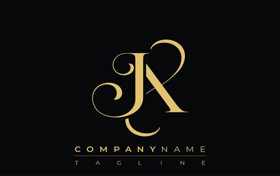 JX Abstract Creative Jewelry Logo. A stylish logo featuring golden monogram initials in an elegant and modern typography, perfect for branding