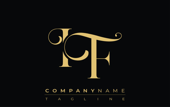 IF Abstract Creative Jewelry Logo. A stylish logo featuring golden monogram initials in an elegant and modern typography, perfect for branding